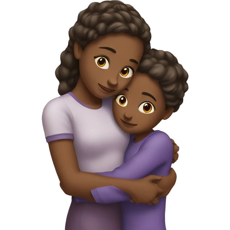 big sister and little sister hug emoji