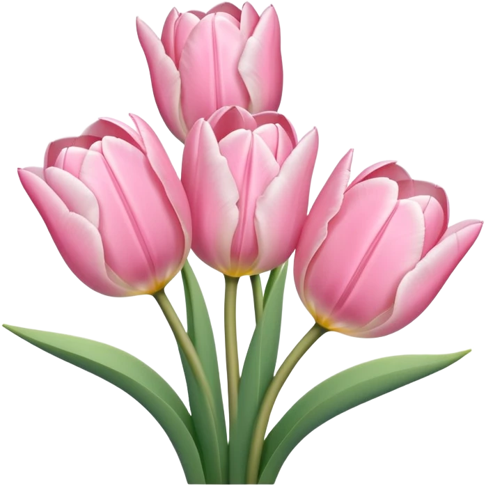 beautiful pastel pink tulips emoji