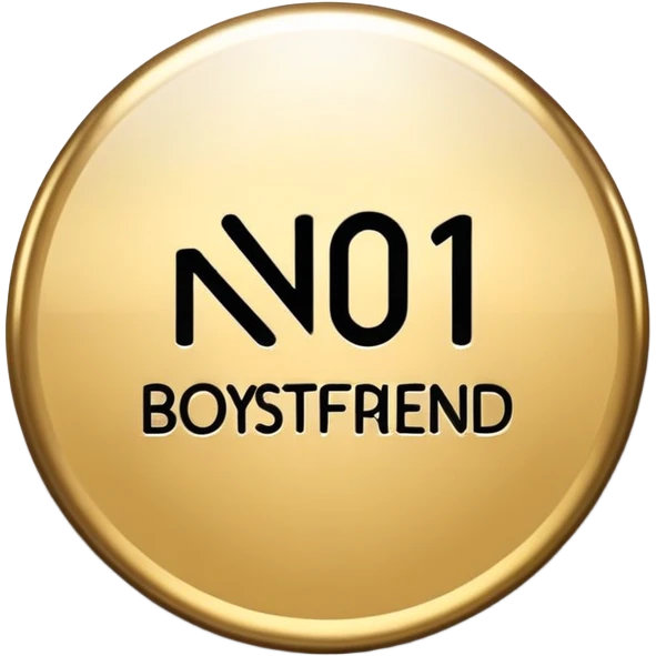 Badge with the text “no.1 boyfriend” emoji