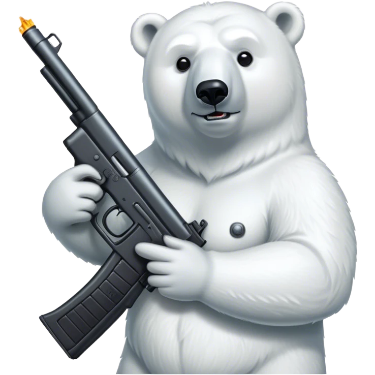 A polar bear with a gun emoji