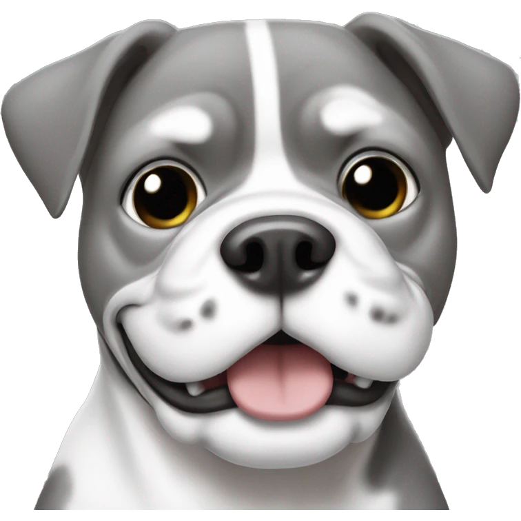 Bully dog grey and white chest emoji