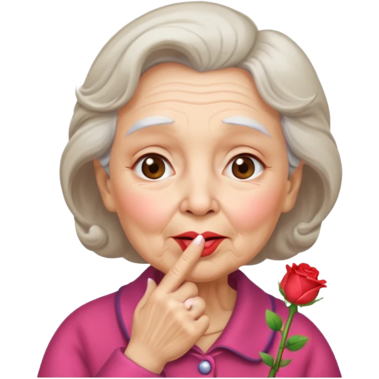 old woman blowing a kiss emoji