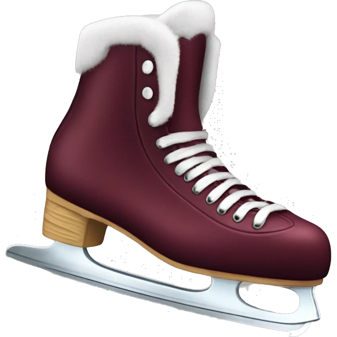 Burgundy ice skates realistic  emoji