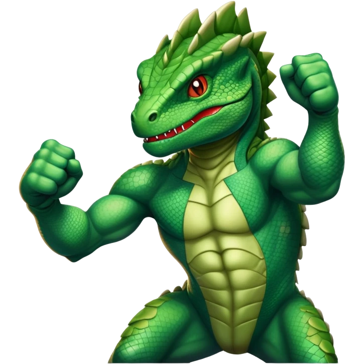 Reptilian lizard person doing the fight the power raised fist emoji