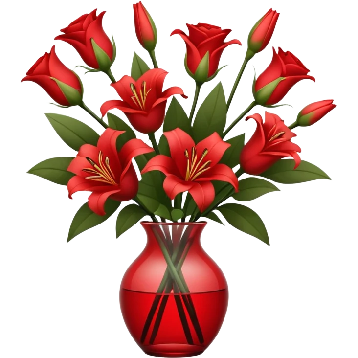 Minimalistic flat vector icon, iOS style, thin black contour on white background. Flower bouquet arranged in a simple vase. Clean, elegant, no text, no shadows.
 emoji