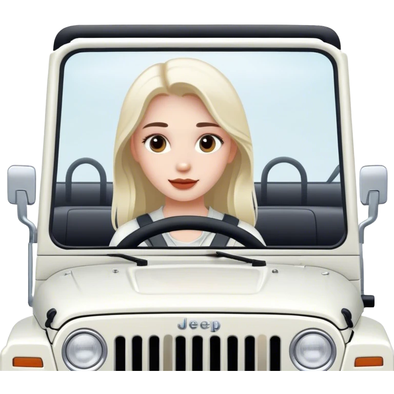 White girly modern jeep emoji
