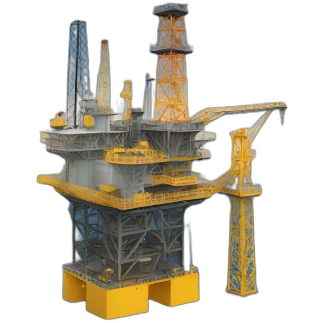 Sea drilling platform，isometric view emoji