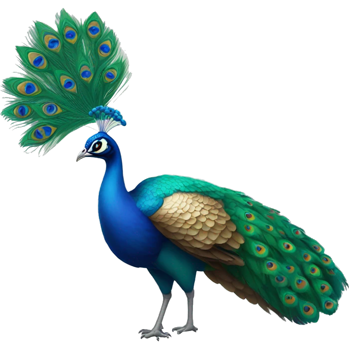 Peacock with feather emoji