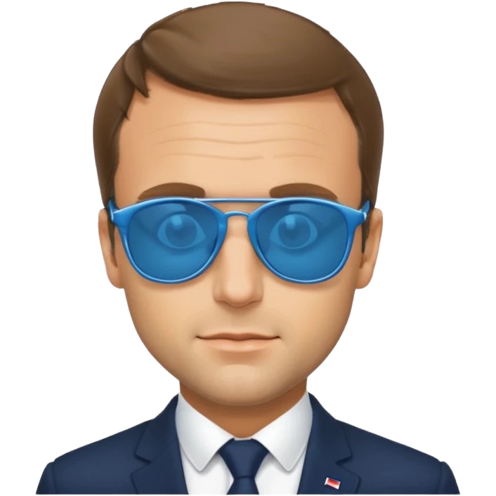 Emmanuel macron with blue sunglasses emoji