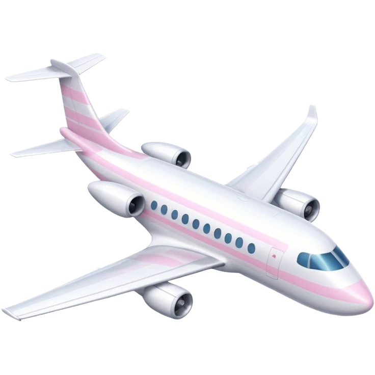 White plane with pastel pink stripes emoji