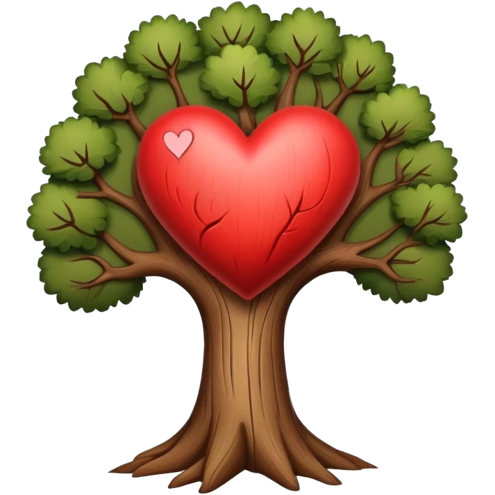tree with a heart emoji