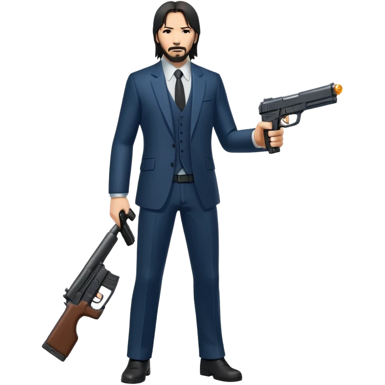 John Wick in full growth with a gun emoji