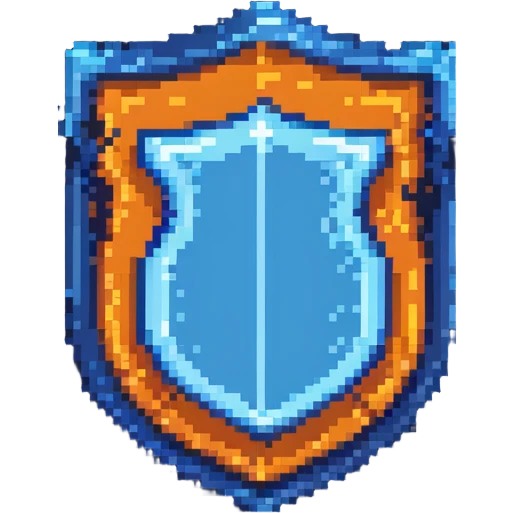 simple blue magical code shield with aura emoji