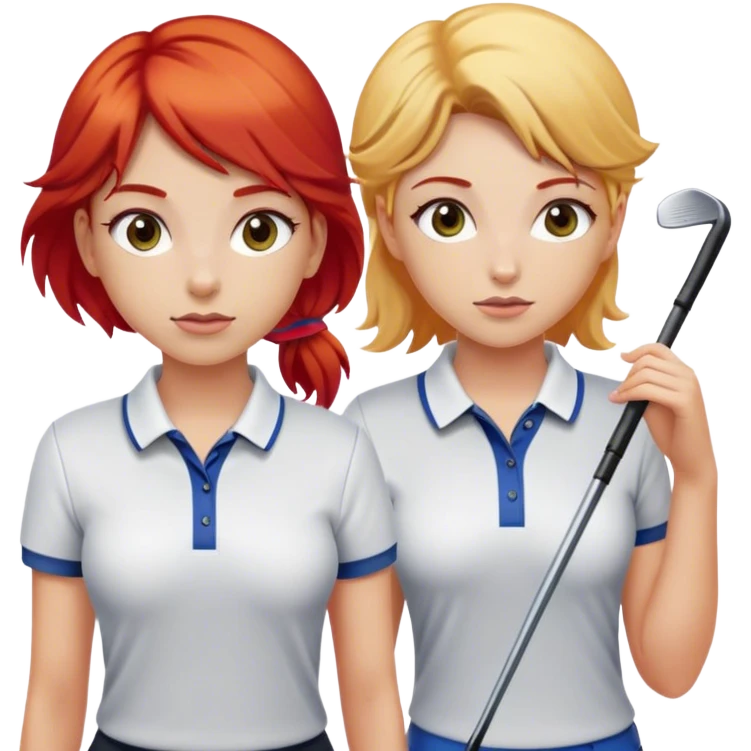 Red and blonde golfer girls emoji