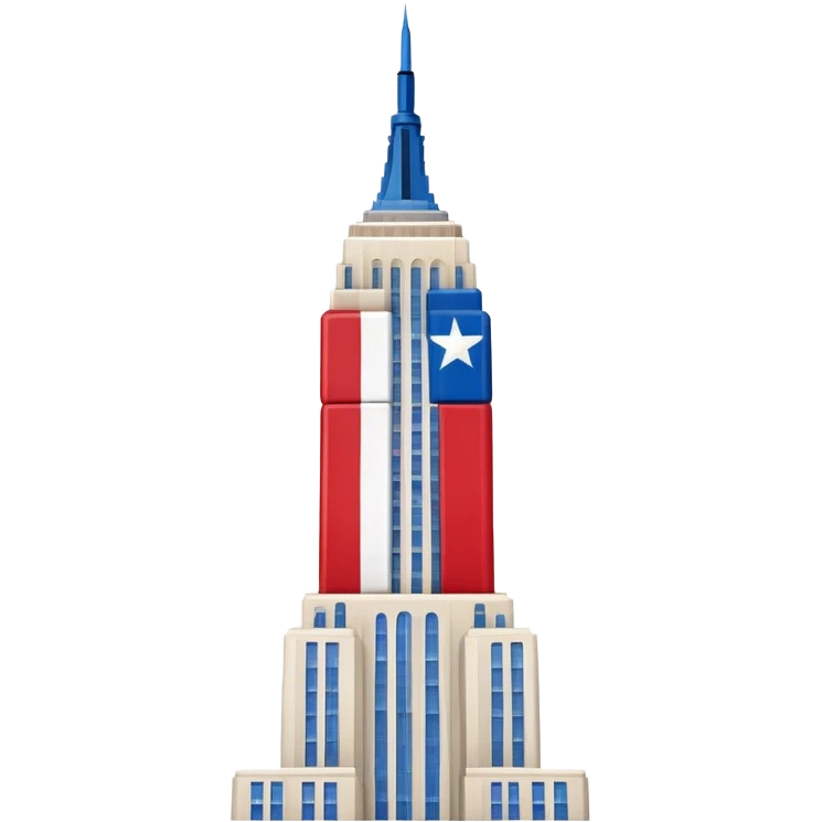 Empire State Building in Texas flag emoji