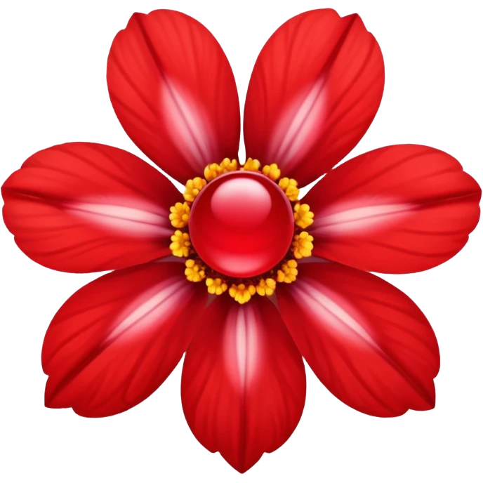 flower with a red drop in the center emoji