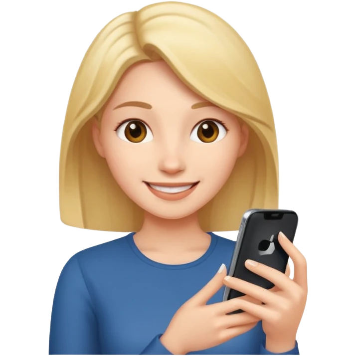 woman looking at phone emoji