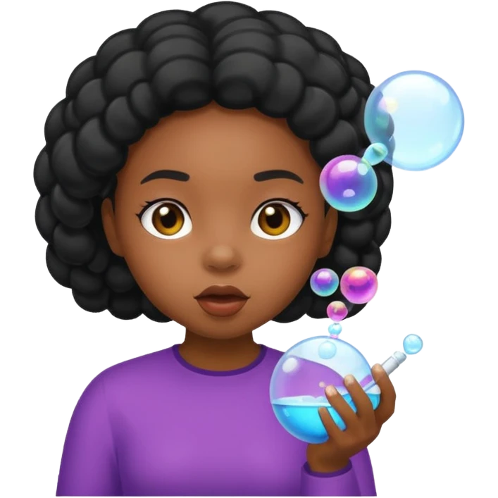 Bubble Blowing black girl emoji
