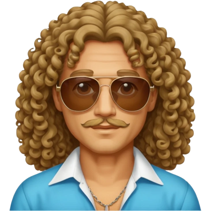 70s 80s men with long curly hair style  emoji