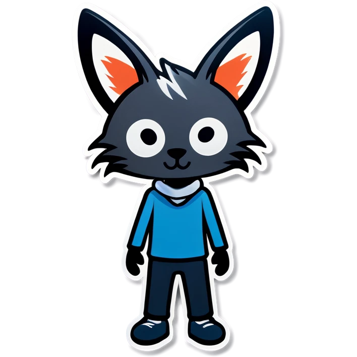 White stickman with lynx ears  emoji