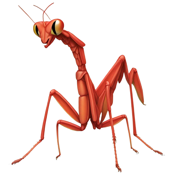 Red praying mantis emoji