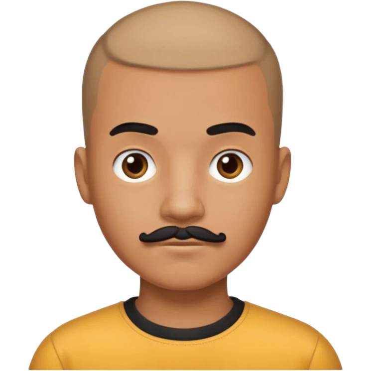 buzz cut boy with  black moustache emoji