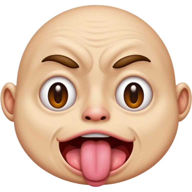 ugly 🥺👀 emoji with tongue out emoji