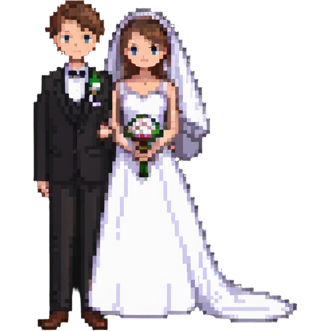 A wedding couple emoji