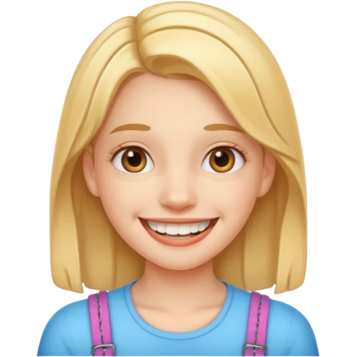 girl with braces on teeth emoji