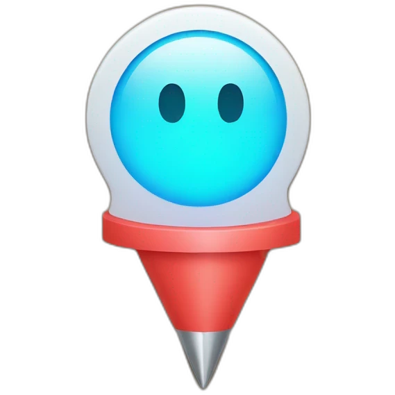 Create an oversized, shining pushpin on a digital notice board. emoji