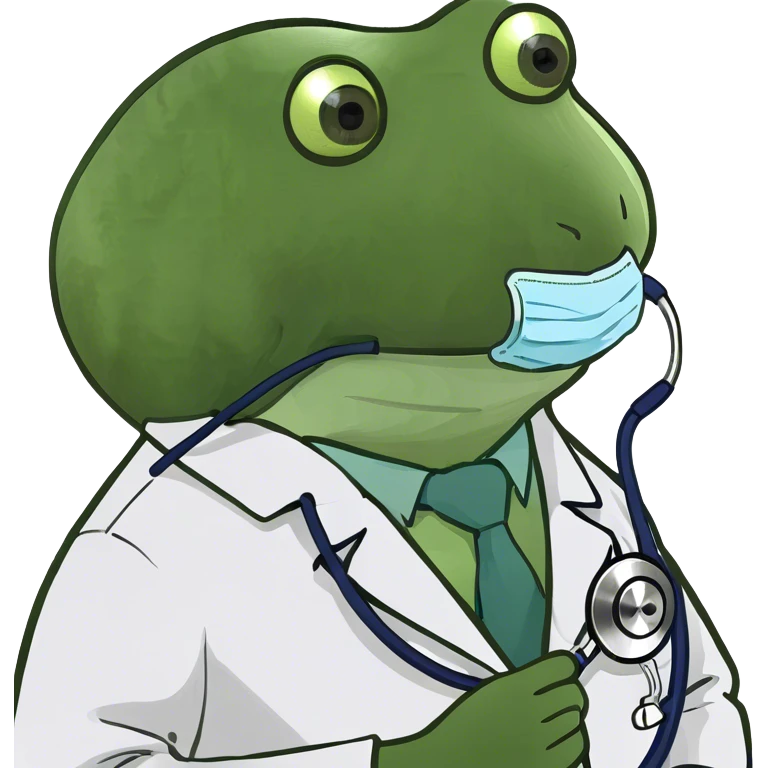 bufo wearing a doctor outfit emoji