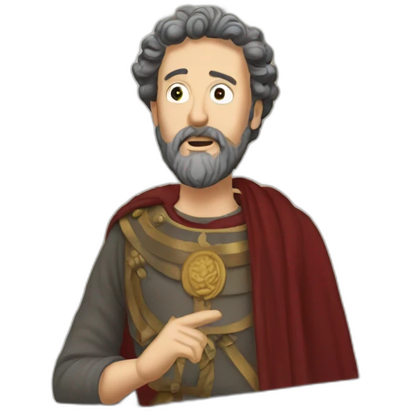 MARCUS AURELIUS SPEAKING IN HALL emoji
