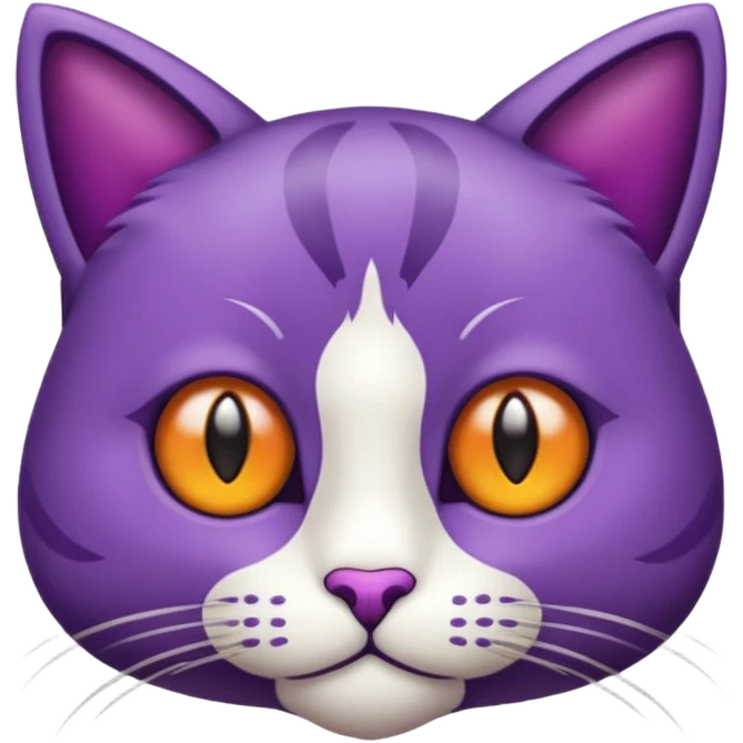 Un gato enojado endiablado en morado emoji
