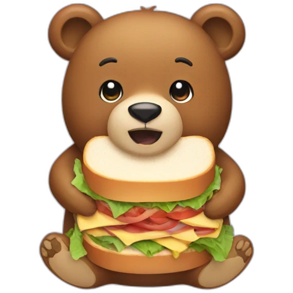 Bear eating a sandwich  emoji
