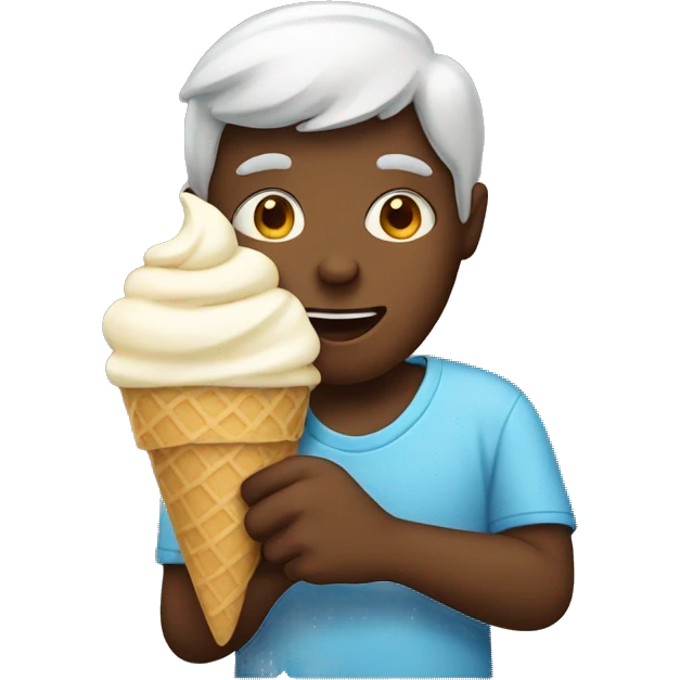 A person eat ice cream emoji