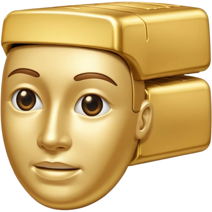 gold head set and 1gold bar emoji