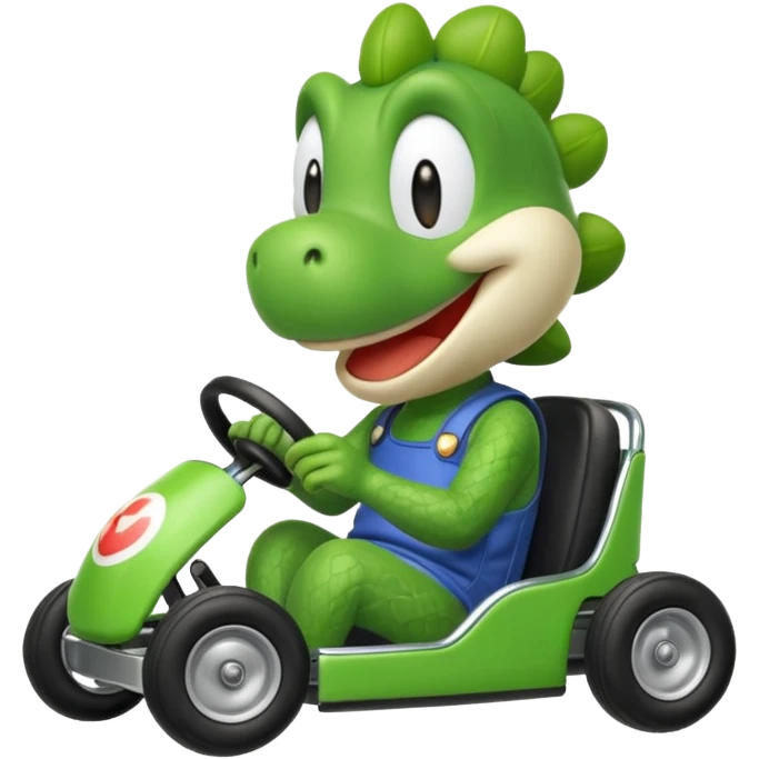 emoji of yoshi in mario kart emoji