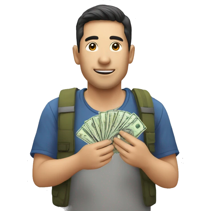 Pasar de una mano a otra una moneda  emoji