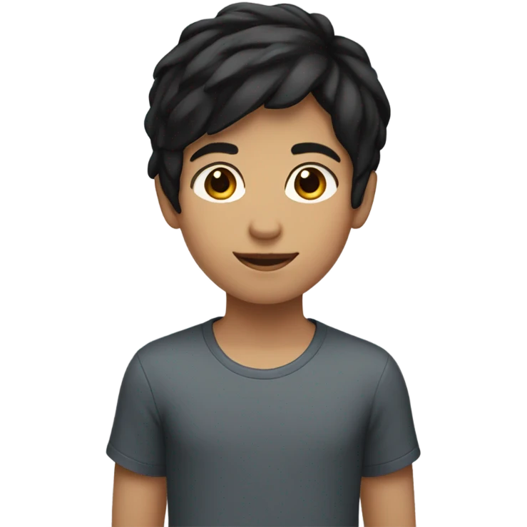 Boy with short black hair and girl with medium brown hair couple emoji
