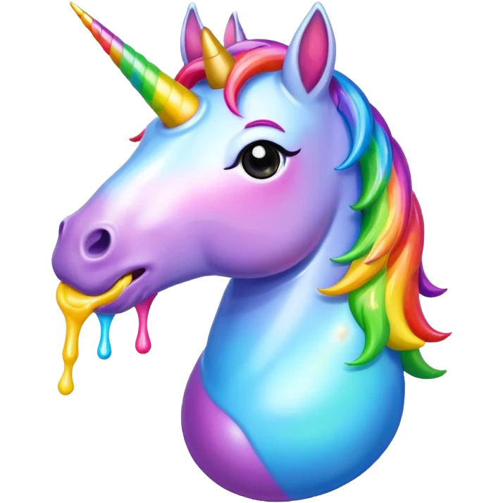 Unicorn throwing up emoji