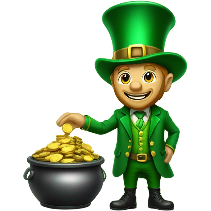 Leprechaun with pot of gold emoji