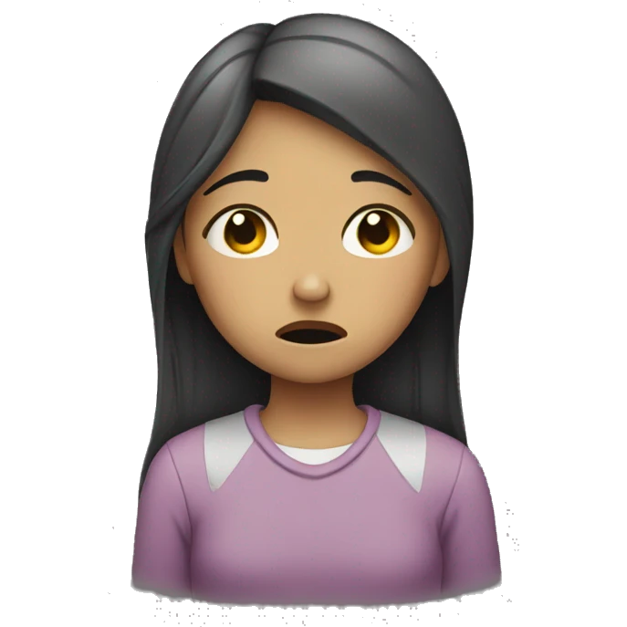 Girl crying with tears emoji