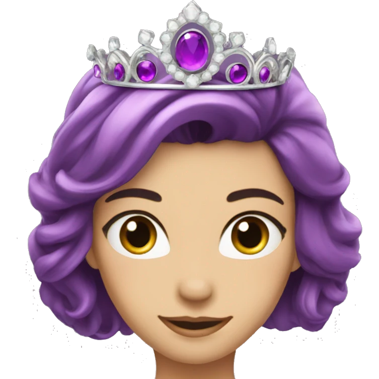 Silver tiara with purple gems  emoji