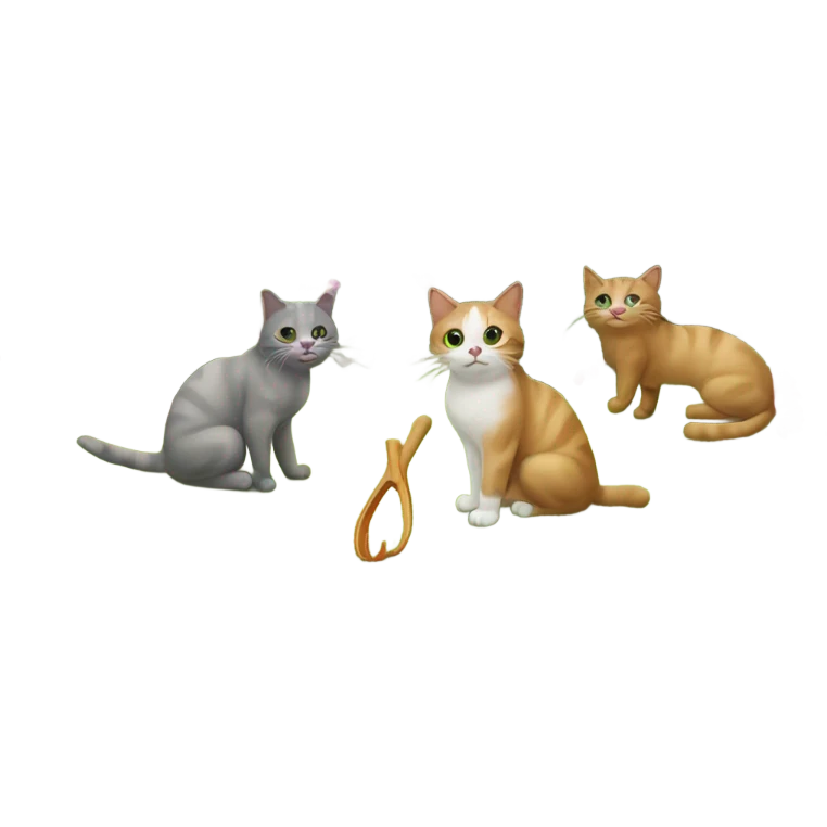 Cats playing in garden emoji