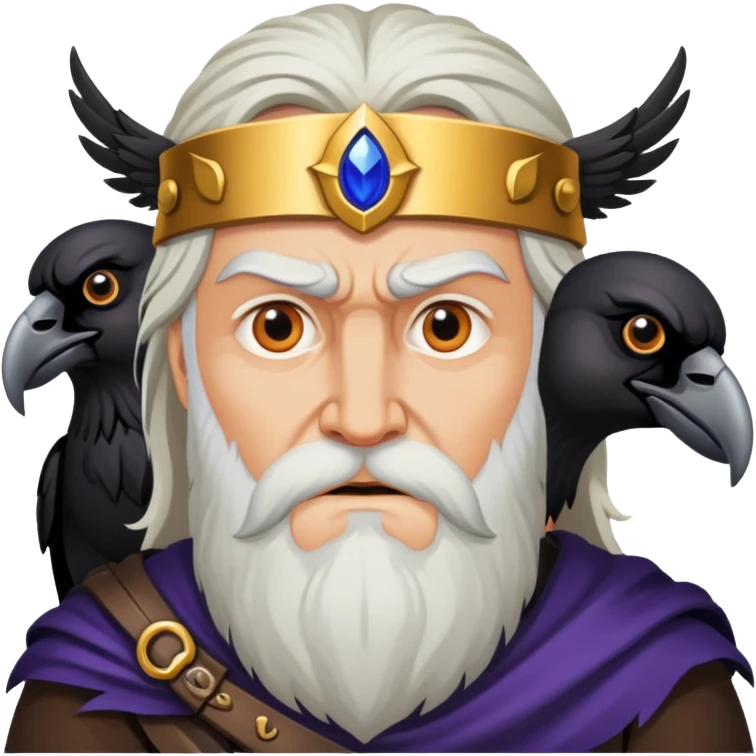 Norse god Odin with one eye and ravens emoji