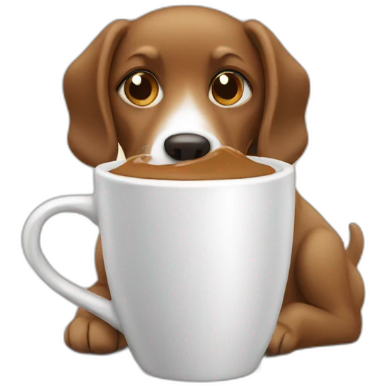 dog drink coffee emoji