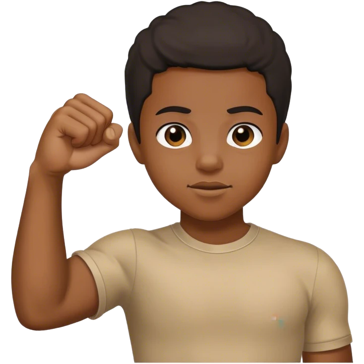 black kid holding his fist up emoji
