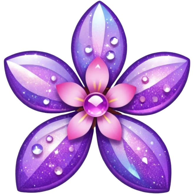 glitter purple and sakura emoji