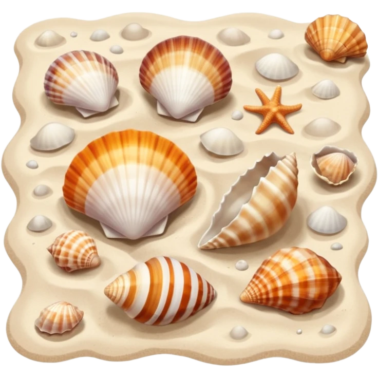 Beach with seashells emoji
