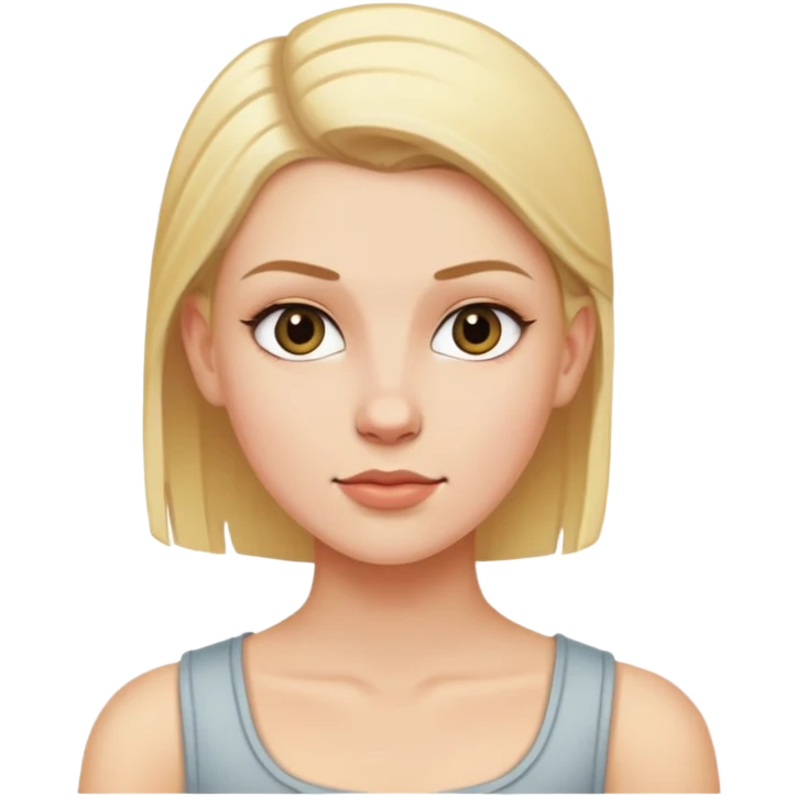 White girl with blonde hair half shaved head emoji